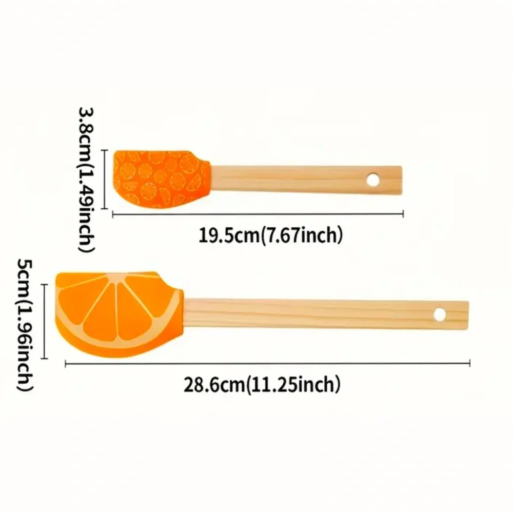 Strawberry Pattern Silicone Spatula Set of 2! scrapers-spreaders-spatula…